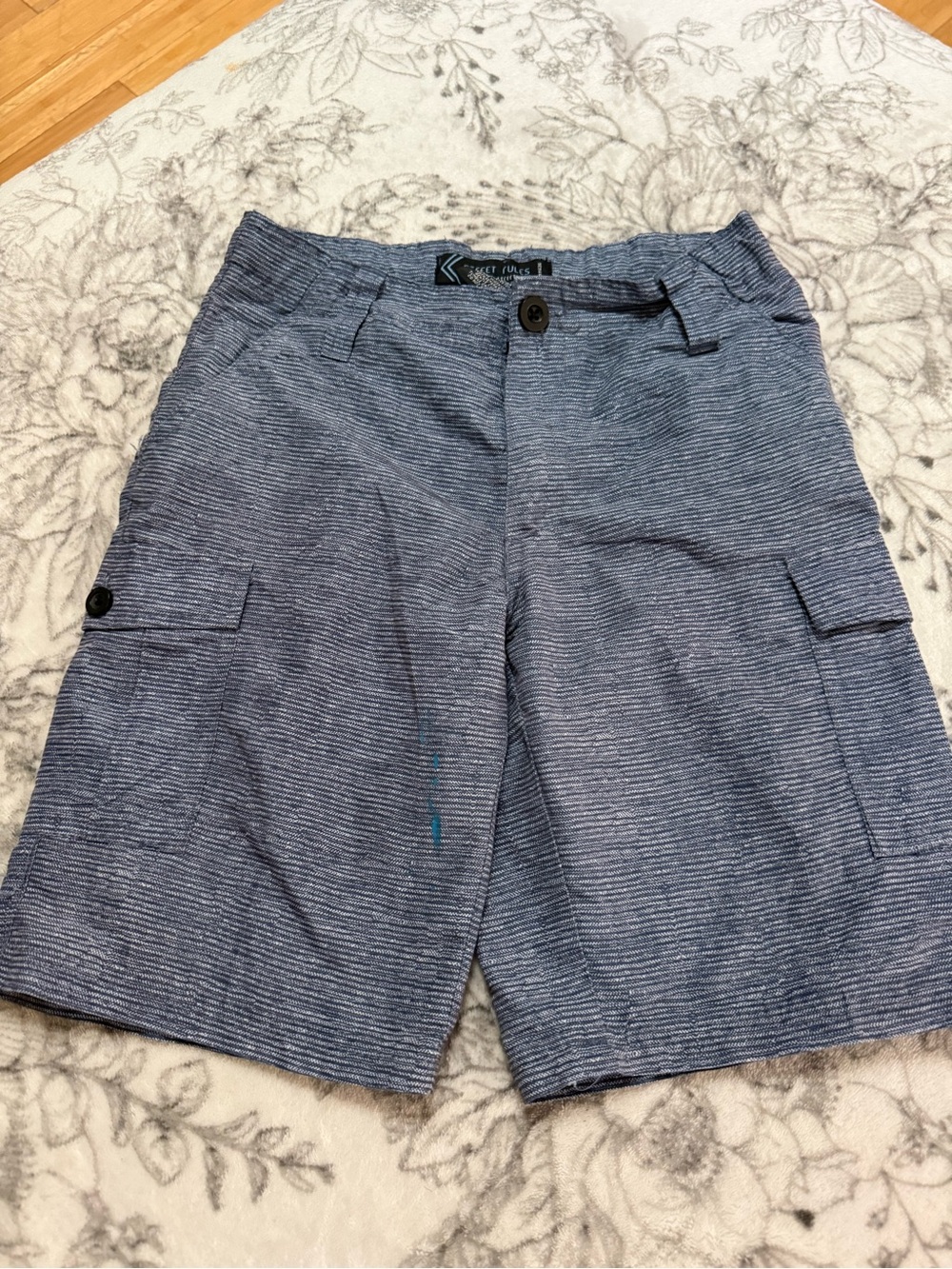 Street rules size 8 boys Joe Boxer type Blue Striped Cargo Shorts